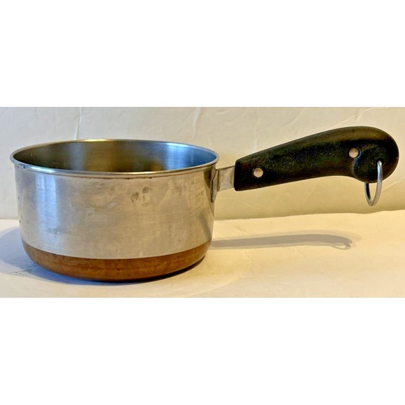 Vtg 1801 Revere Ware 1 QT Sauce Pan Pot No lid Copper Clad Bottom  Pre 1968 - Picture 1 of 7